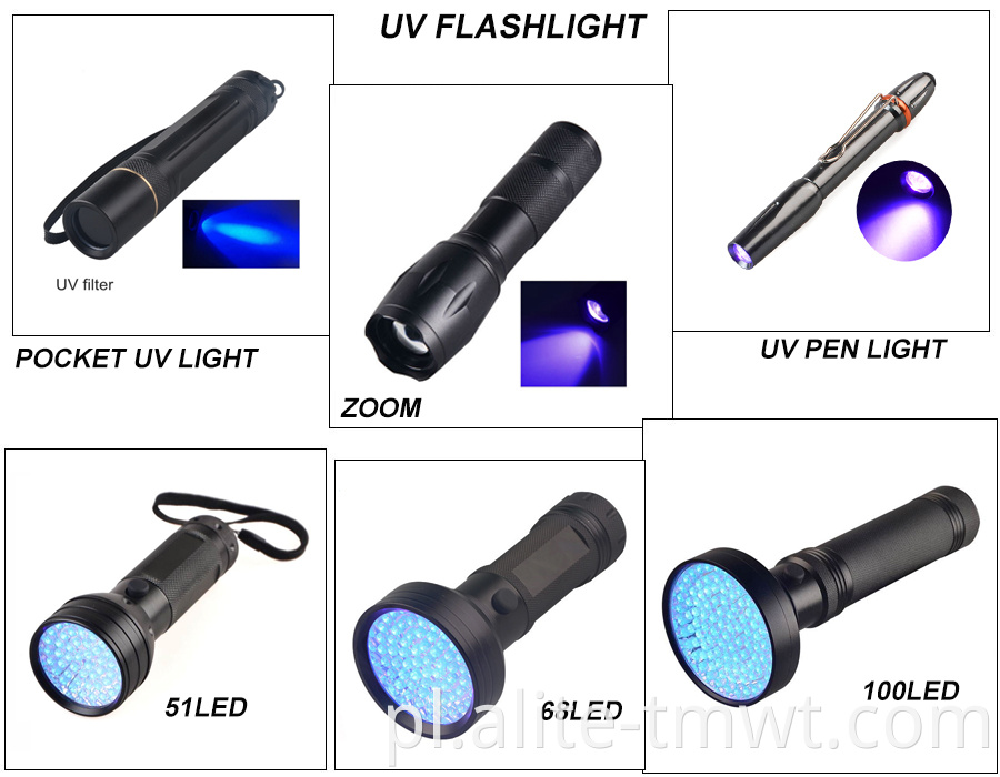 Detektor plamy moczu dla zwierząt Ultra Violet 395 Nm 14 LED UV Latarka Latarka do awaryjnego na zewnątrz